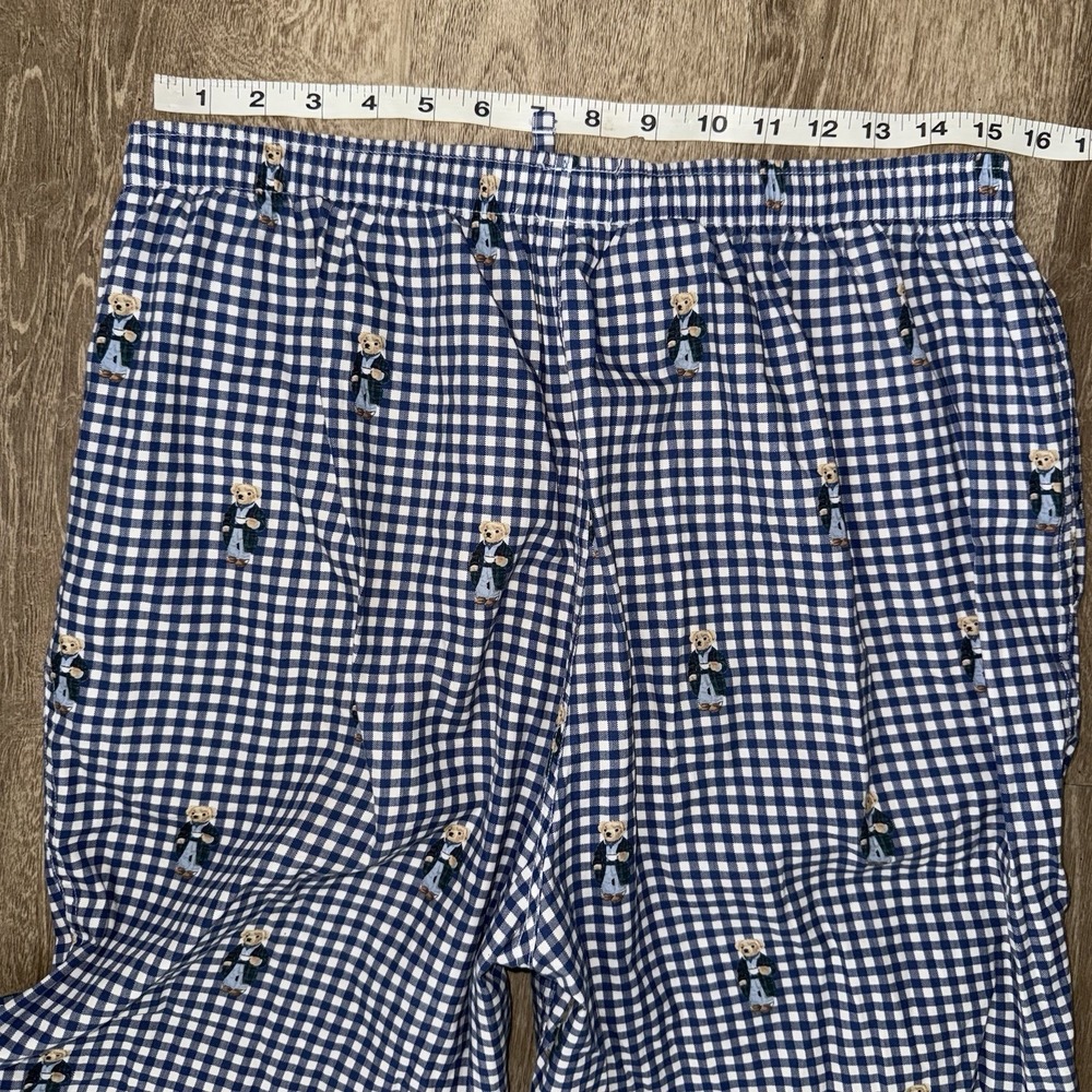 Polo Ralph Lauren Woven Cotton Sleep Pants Gingham Bears Men's L Pajamas - Picture 5 of 6